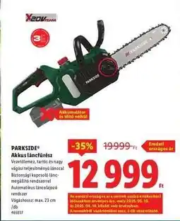 Lidl Parkside Akkus láncfűrész ajánlat