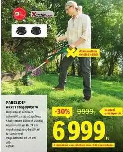 Lidl PARKSIDE Akkus szegélynyíró ajánlat