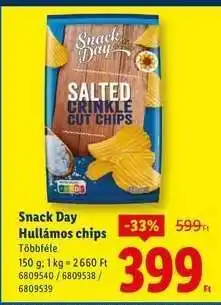 Lidl SNACK DAY Hullámos chips ajánlat