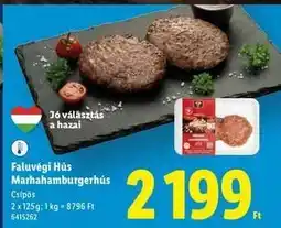 Lidl FALUVÉGI HÚS Marhahamburgerhús ajánlat