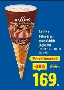 Lidl BALLINO Tölcséres csokoládés jégkrém ajánlat