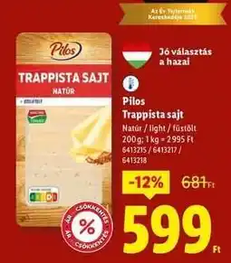 Lidl PILOS Trappista sajt ajánlat