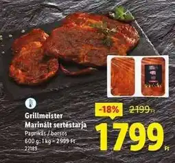 Lidl GRILLMEISTER Marinált sertéstarja ajánlat