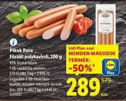 Lidl Pikok Pure Füstölt pulykavirsli, 200 g ajánlat