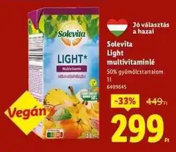 Lidl Solevita Light multivitaminlé ajánlat