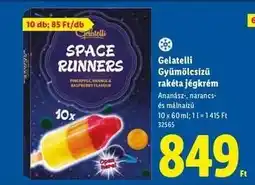 Lidl GELATELLI Gyümölcsízű rakéta jégkrém ajánlat