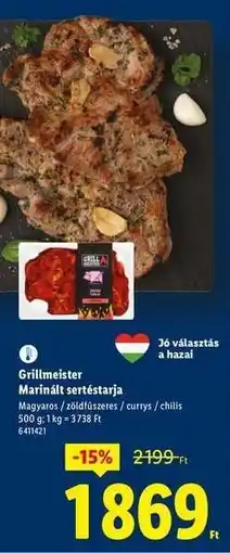 Lidl GRILLMEISTER Marinált sertéstarja ajánlat