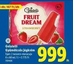 Lidl Gelatelli Gyümölcsös jégkrém ajánlat
