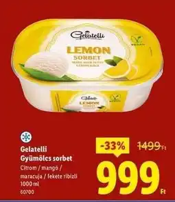 Lidl Gelatelli Gyümölcs sorbet ajánlat