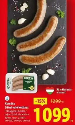 Lidl Kométa Sütni való kolbász ajánlat