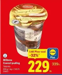 Lidl MILBONA Csavart puding ajánlat