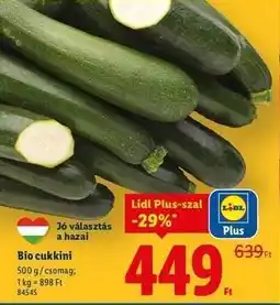 Lidl Bio cukkini ajánlat