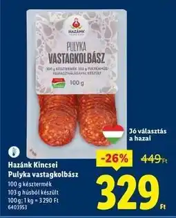 Lidl HAZÁNK KINCSEI Pulyka vastagkolbász ajánlat