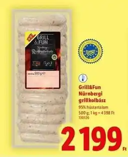 Lidl GRILL&FUN Nürnbergi grillkolbász ajánlat