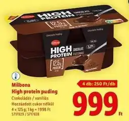 Lidl Milibona High protein puding ajánlat