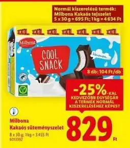 Lidl Milbona Kakaós süteményszelet ajánlat