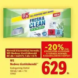 Lidl W5 Nedves tisztítókendő ajánlat