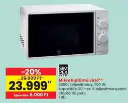 Spar SIM PEX BASIC Mikrohullámú sütő ajánlat