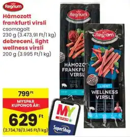 Spar Market Regnum Hámozott frankfurti virsli ajánlat