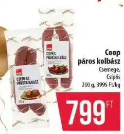 Coop Coop páros kolbász ajánlat