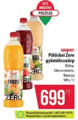 Coop Pölöskei Zero gyümölcsszörp ajánlat