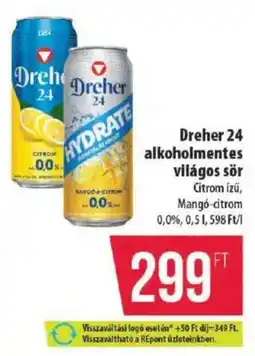 Coop Dreher 24 alkoholmentes világos sör ajánlat