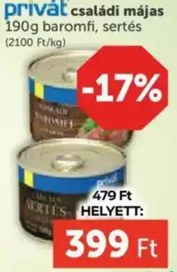 PRIVÁT Privát családi májas ajánlat