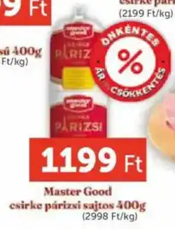 PRIVÁT Master Good csirke párizsi sajtos ajánlat
