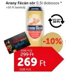 PRIVÁT Arany Fácán sör ajánlat