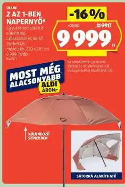 ALDI 2 az 1-ben napernyő ajánlat