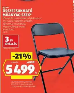 ALDI BELAVI Összecsukható Műanyag Szék ajánlat