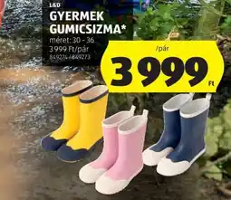 ALDI L&D Gyermek Gumicsizma ajánlat