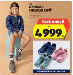 ALDI GYERMEK SNEAKER CIPŐ ajánlat