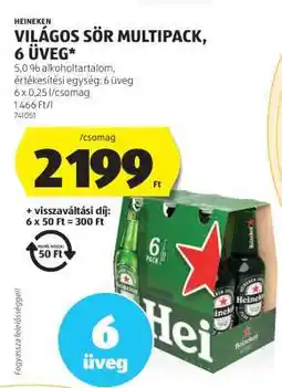 ALDI HEINEKEN VILÁGOS SÖR MULTIPACK, 6 ÜVEG ajánlat