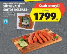 ALDI Sütni való sajtos kolbász ajánlat