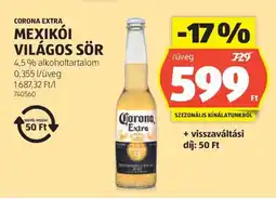 ALDI CORONA EXTRA MEXIKÓI VILÁGOS SÖR ajánlat