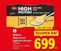 Lidl MILBONA High protein joghurtos desszert ajánlat