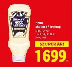 Lidl HEINZ Majonéz* / ketchup ajánlat