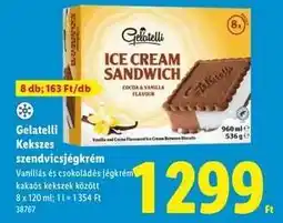 Lidl Gelatelli Kekszes szendvicsjégkrém ajánlat
