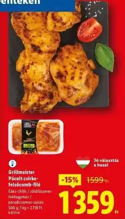Lidl Grillmeister Pácolt csirke-felsőcomb-filé ajánlat