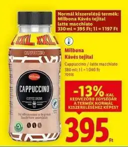 Lidl Milbona Kávés tejital ajánlat