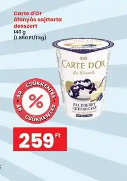 Interspar Carte d'Or áfonyás sajttorta desszert ajánlat