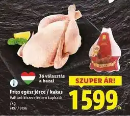 Lidl Friss egész jérce / kakas ajánlat