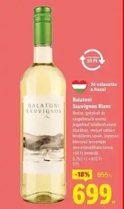 Lidl Balatoni Sauvignon Blanc ajánlat