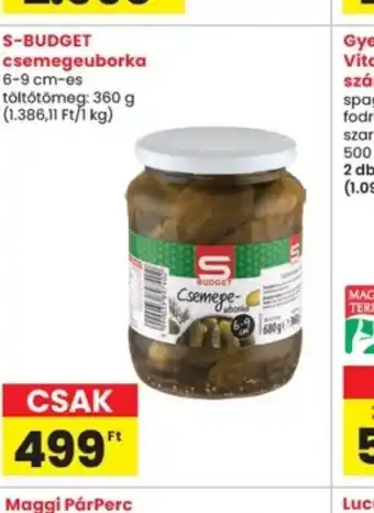 Interspar S-Budget Csemegeuborka ajánlat