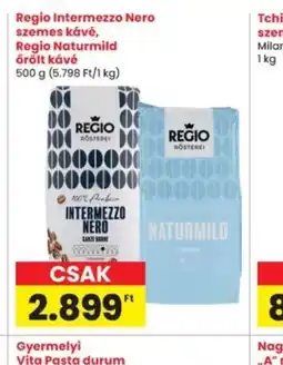 Interspar Regio Intermezzo Nero szemes kávé, Regio Naturmild őrölt kávé ajánlat
