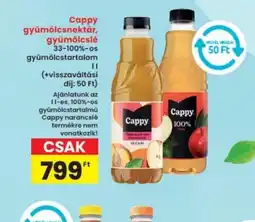 Interspar Cappy gyümölcsnektár, gyümölcslé ajánlat