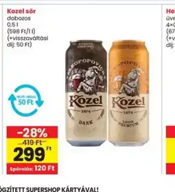 Interspar Kozel sör dobozos ajánlat