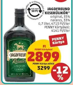 PENNY Jagdfreund Keserűlikőr ajánlat