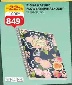 Auchan PIGNA NATURE FLOWERS SPIRÁLFÜZET ajánlat